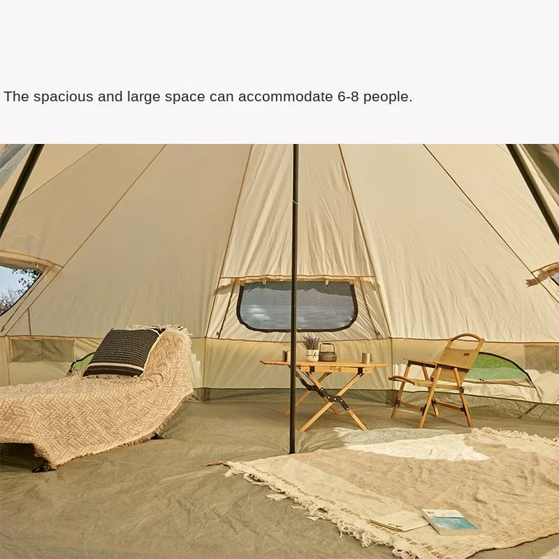 Indian Pyramid Luxury Family Yurt Tent Waterproof Multi Person Outdoor Camping Shelter