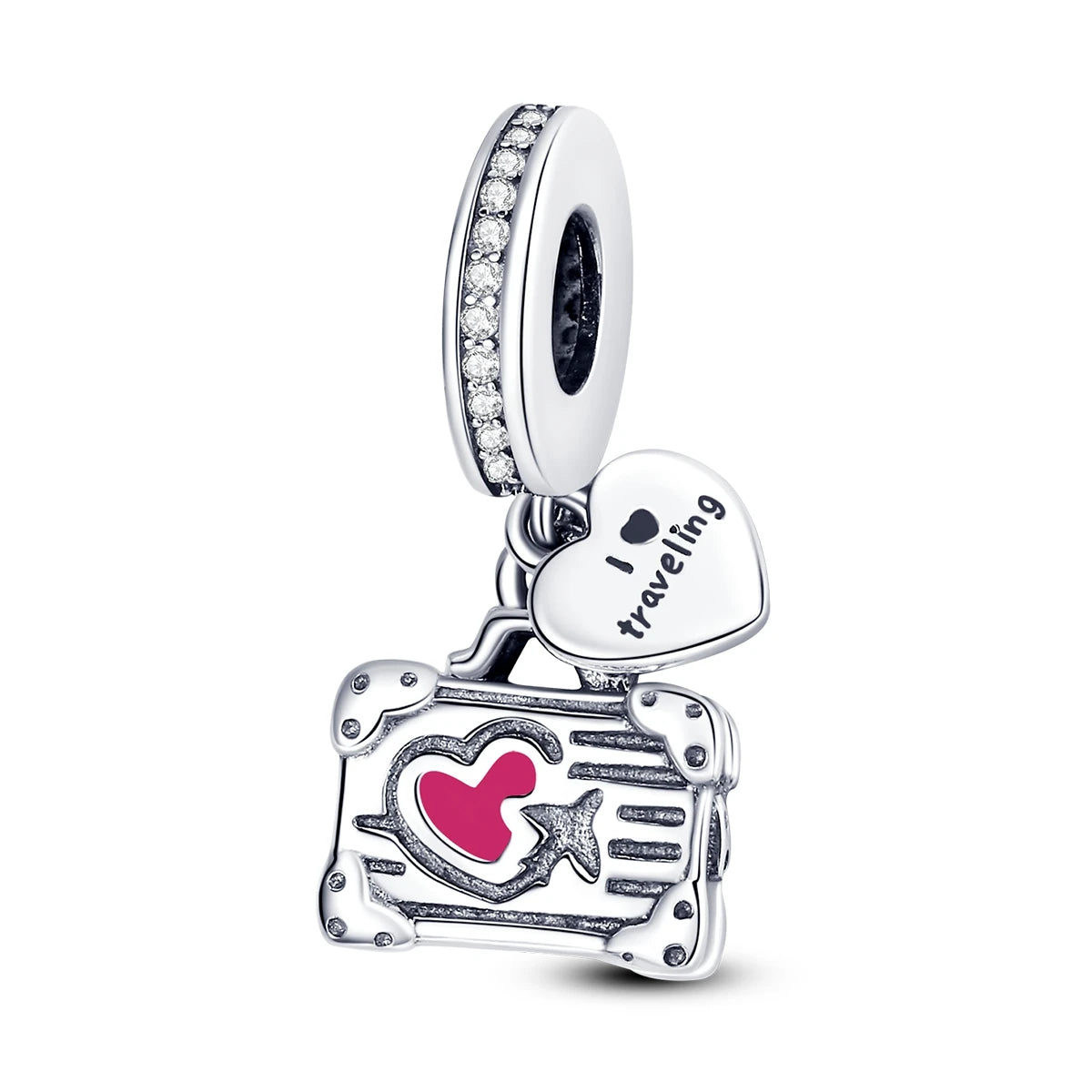 925 Silver Paris Plane Travel Charms for Bracelet Jewelry KTC036