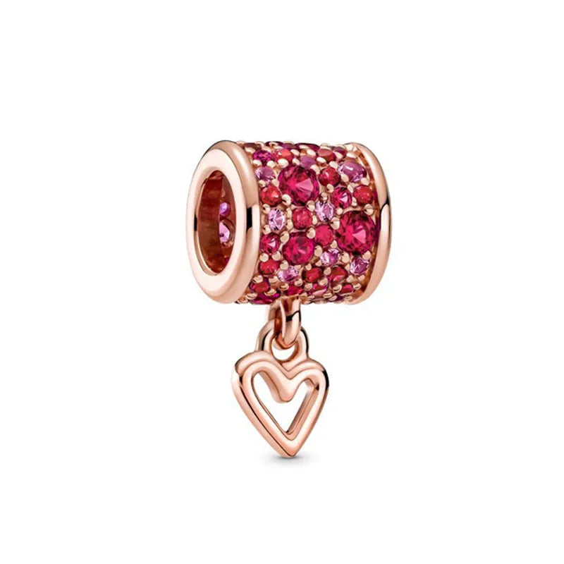 Rose Gold Butterfly Lock Key Charms Beads for DIY Jewelry Making F513