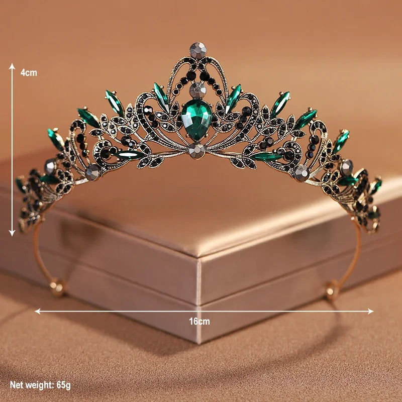 Elegant Gold Crystal Bridal Crown for Women - Trendy Wedding and Birthday Tiara
