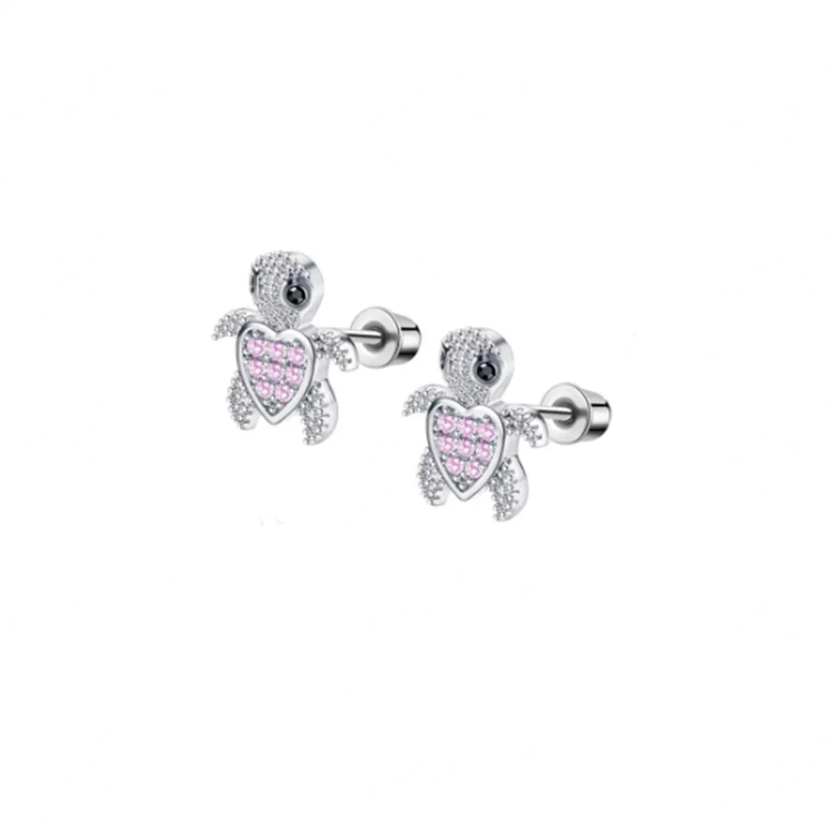 Chic Stainless Steel Stud Earrings Set with Cubic Zirconia and Cute Motifs