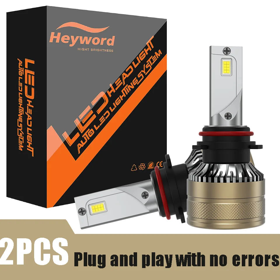 Heyword High Power 300W 30000LM Universal Car LED Headlight Bulbs H4 H7 H1 H8 H9 H11 9005 HB3 9006 HB4 9012 HIR2 Fog Lamp 6000K Bright White Light