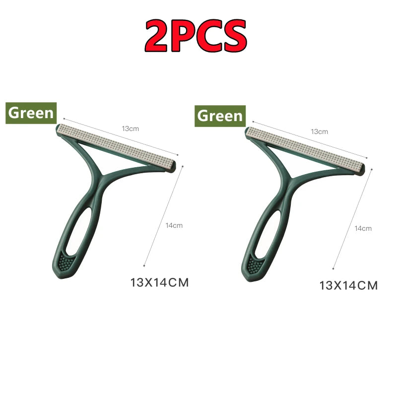 2/1PC Silicone Double Sided Pet Hair Remover Lint Remover Clean Tool Shaver Sweater Cleaner Fabric Shaver Scraper Clothes Carpet 2PCS Green