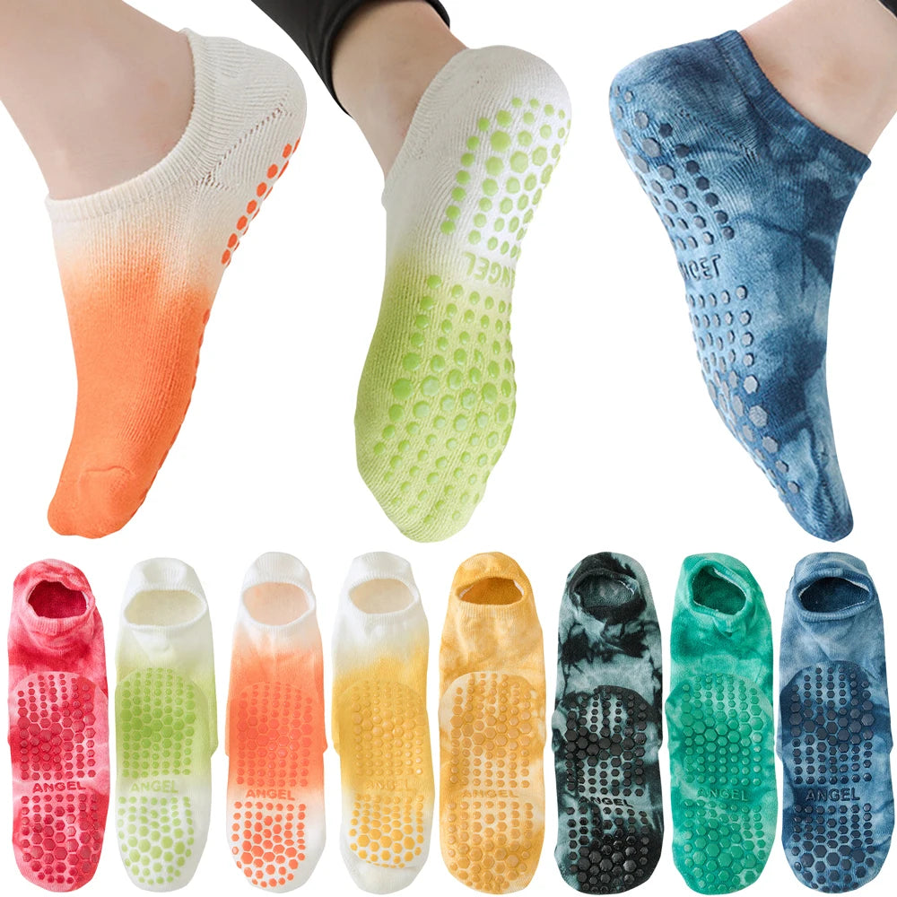 Women Non Slip Cotton Yoga Socks Anklet Pilates Grip