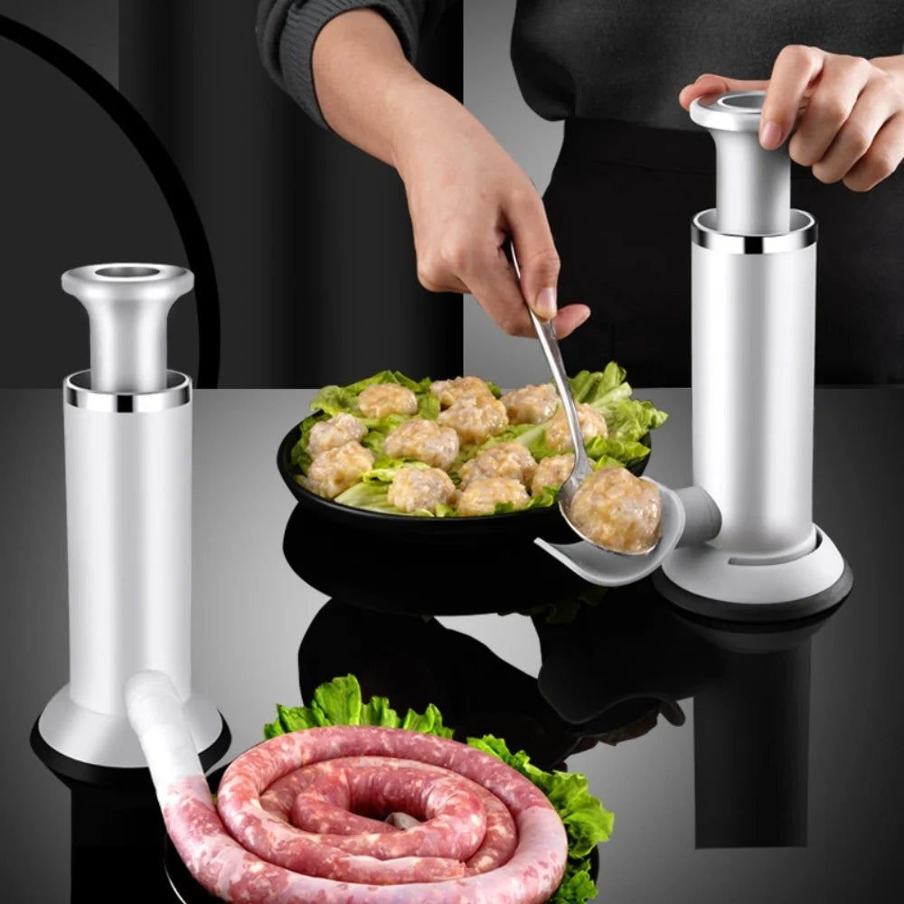 Manual Sausage Filling Machine Meat Stuffer Kit for Homemade Sausage and Meatball Making Durable Metal Kitchen Tool