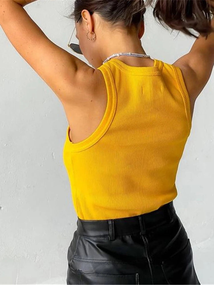 Ribbed Knitted Tank Top For Women Off Shoulder White Black