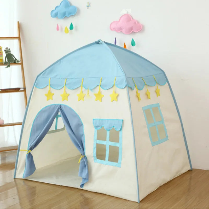 Children's Tent Indoor Outdoor Garden Tipi Playhouse Teepee blue