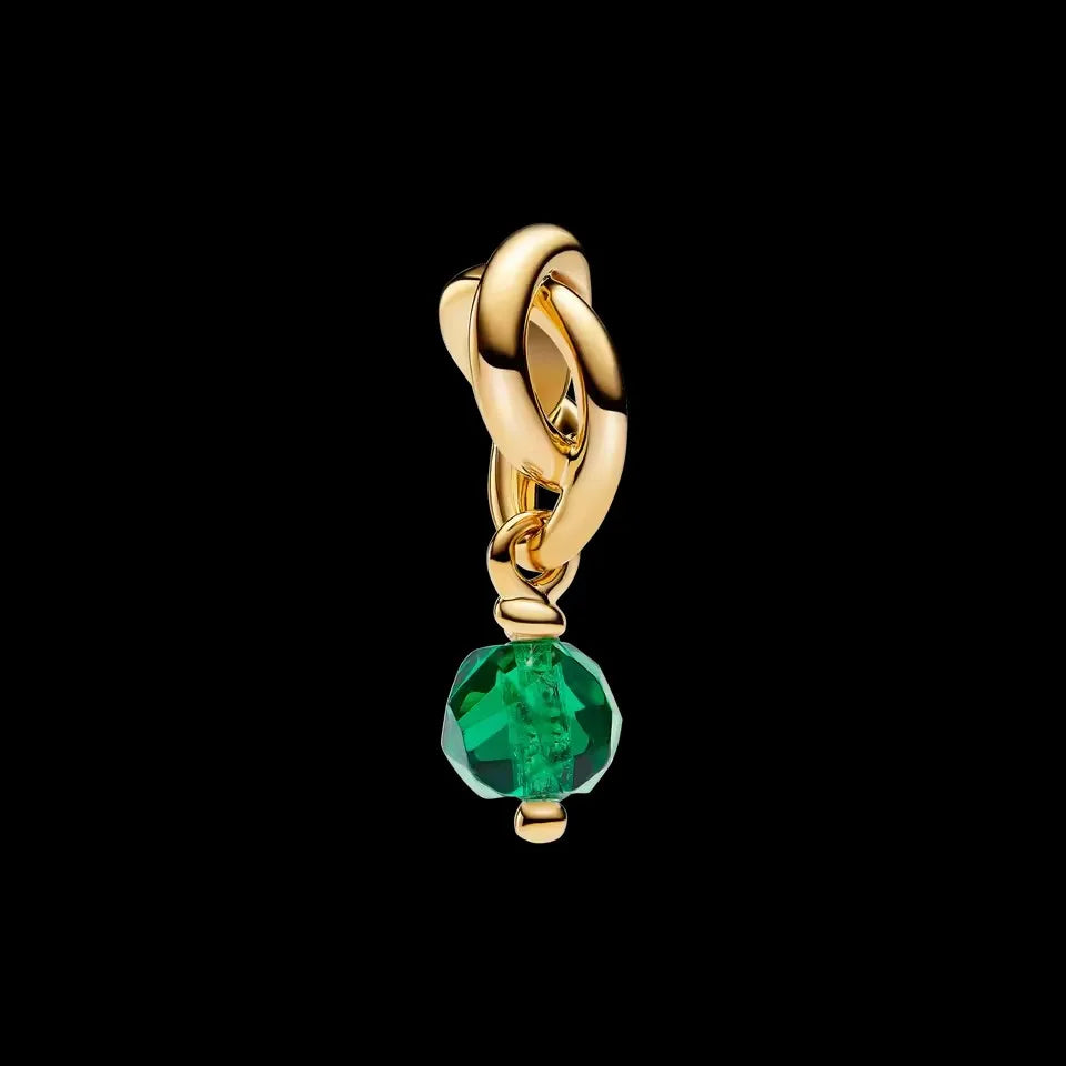 Avocado Double Dangle 925 Silver Heart Eternity Charm