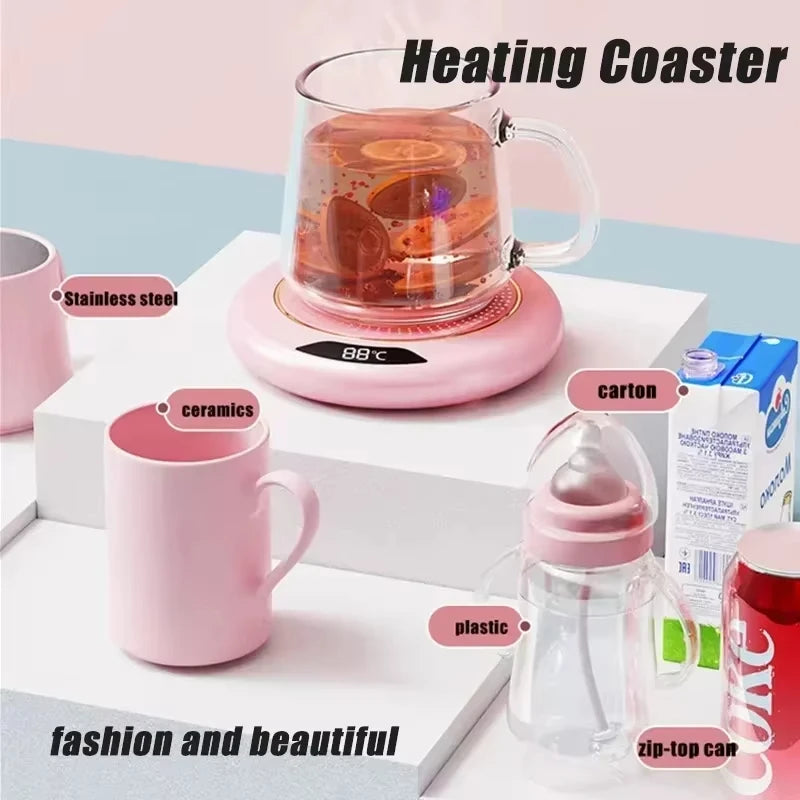 Thermostat Coaster USB Home Heating Coaster with 3-Speed Adjustment 55 Degrees Constant Temperature