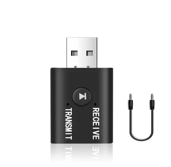 CMAOS Bluetooth 5.0 3 in 1 USB Transmitter Receiver Adapter with 3.5mm AUX for TV PC Headphones and Home Stereo Audio
