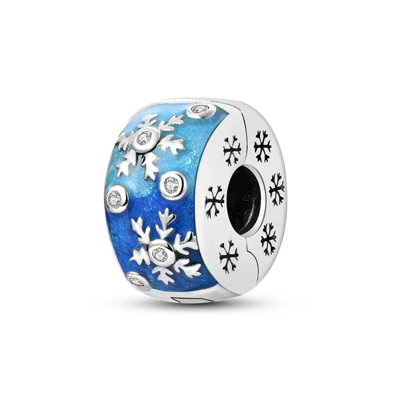 Sterling Silver Snowman Charm Beads for Bracelets Jewelry Gift KTC885
