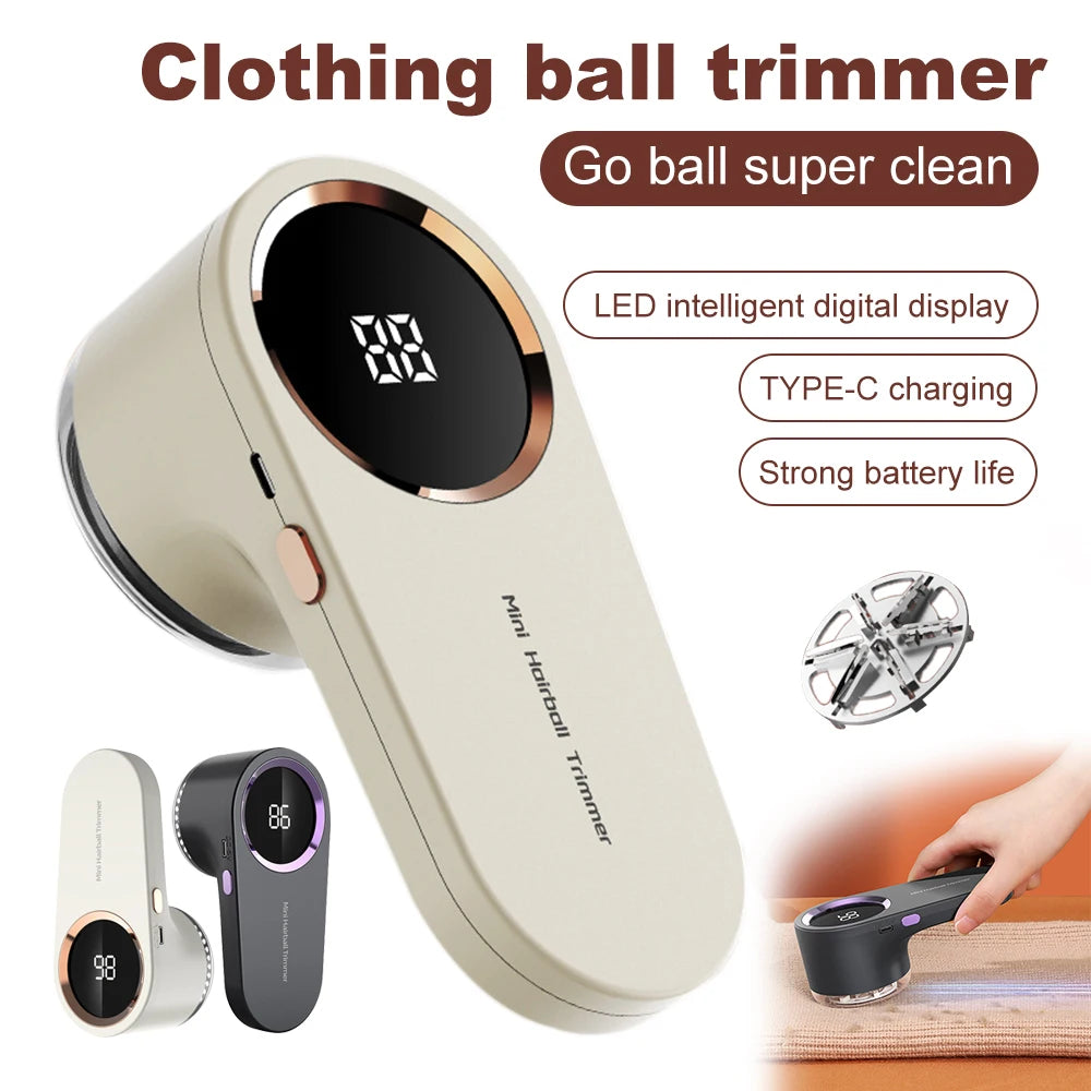 Electric Lint Remover Rechargeable Fabric Shaver LED Display