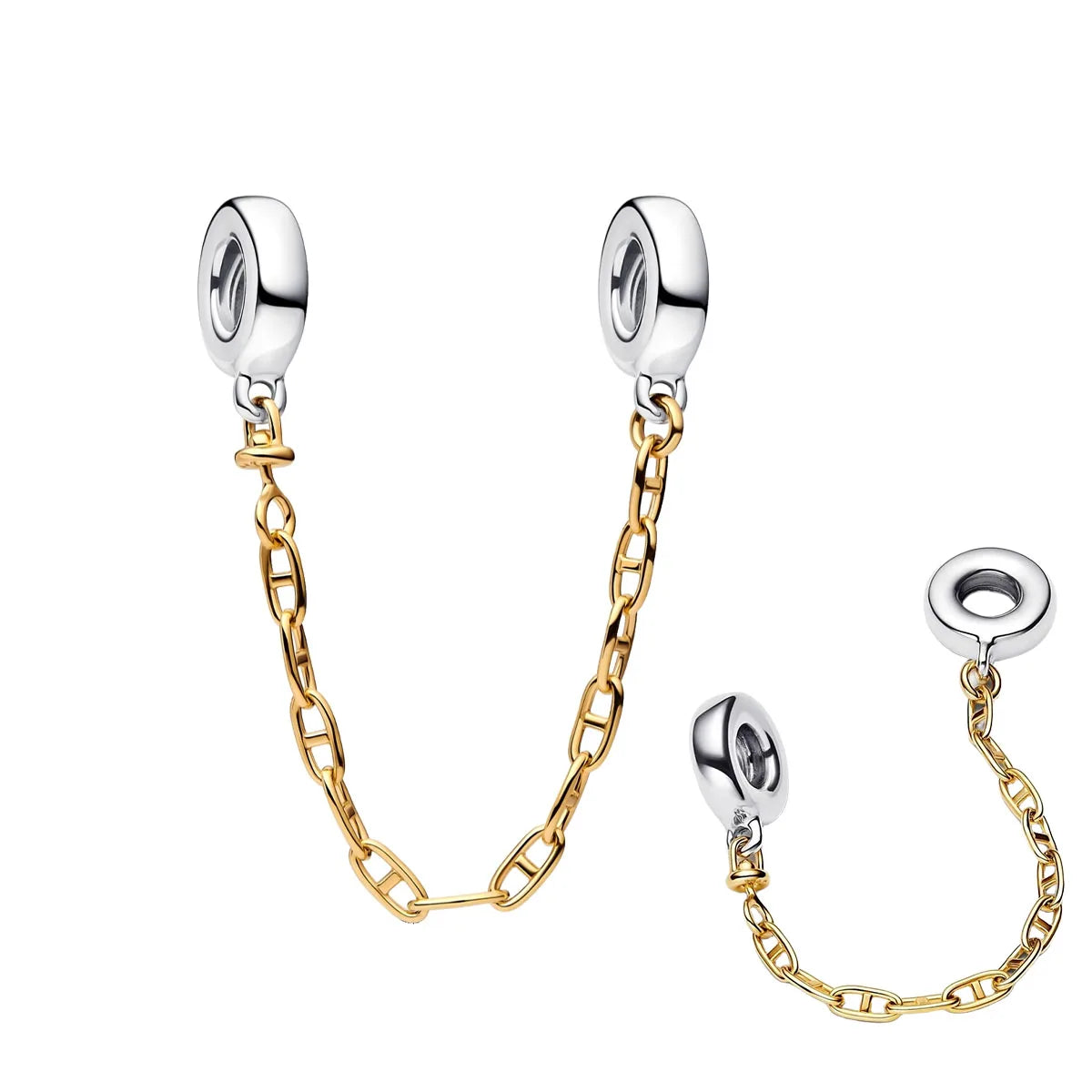 925 Sterling Silver Clover Daisy Star Moon Pavé Safety Chain Bow Necklace and Bracelet Set Luxury Fine Jewelry for Women