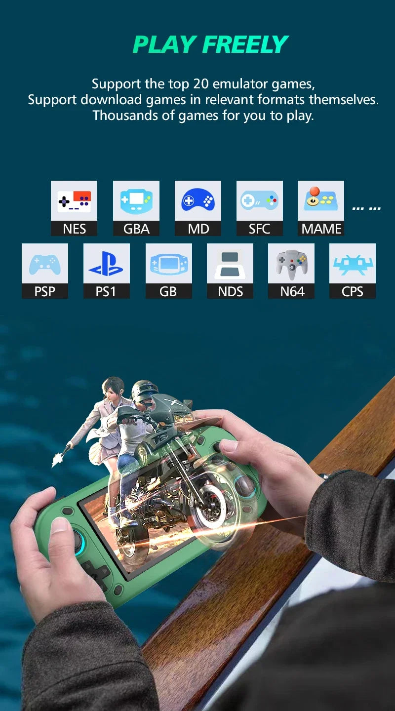 2025 R43S Retro Handheld Game Console 4.3 Inch 1920x1080 Linux EmuELEC Portable Pocket Player HDMI Out 14000 Games Expandable 256GB