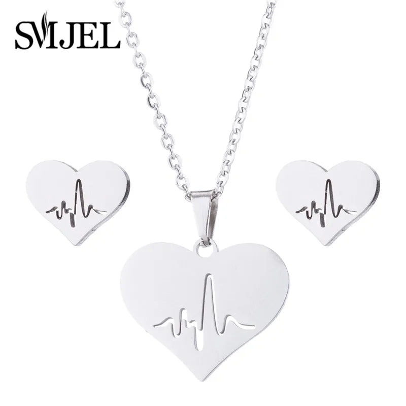 Elegant Stainless Steel Animal Necklace for Women - Rabbit Charm and Paw Print Design