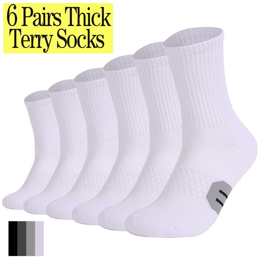 6 Pairs Mens Thermal Cotton Socks Odor Control Arch Support
