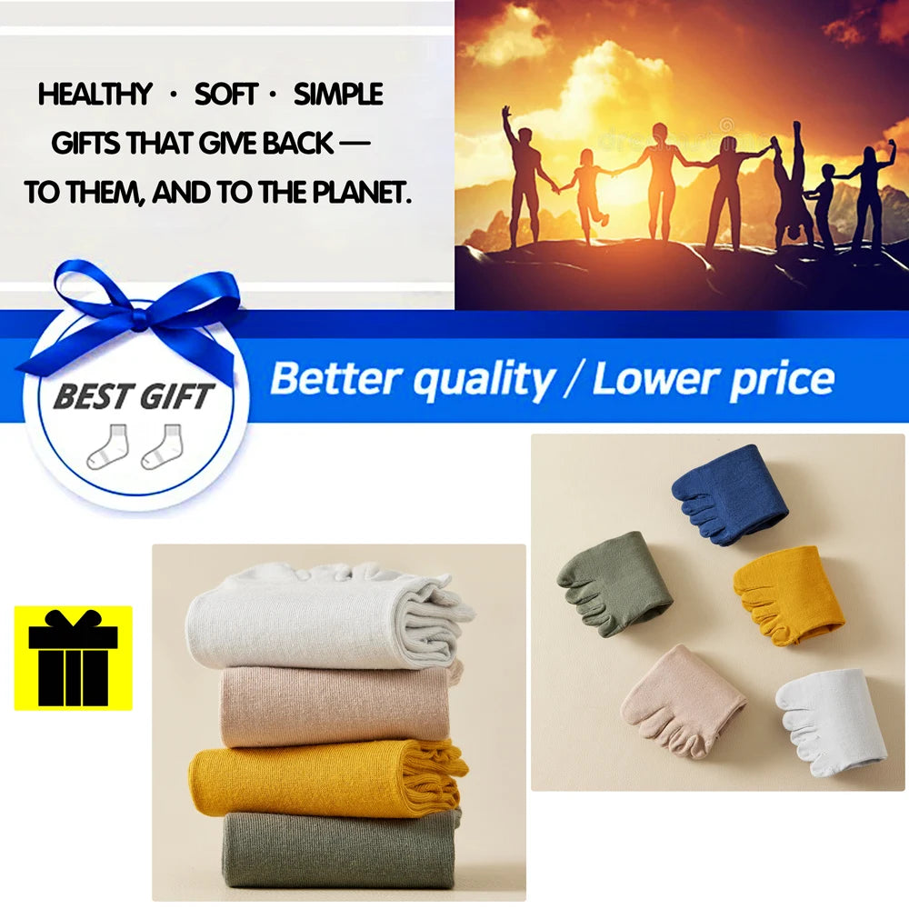 Mens Split Toe Cotton Crew Socks Moisture Wicking Freshness