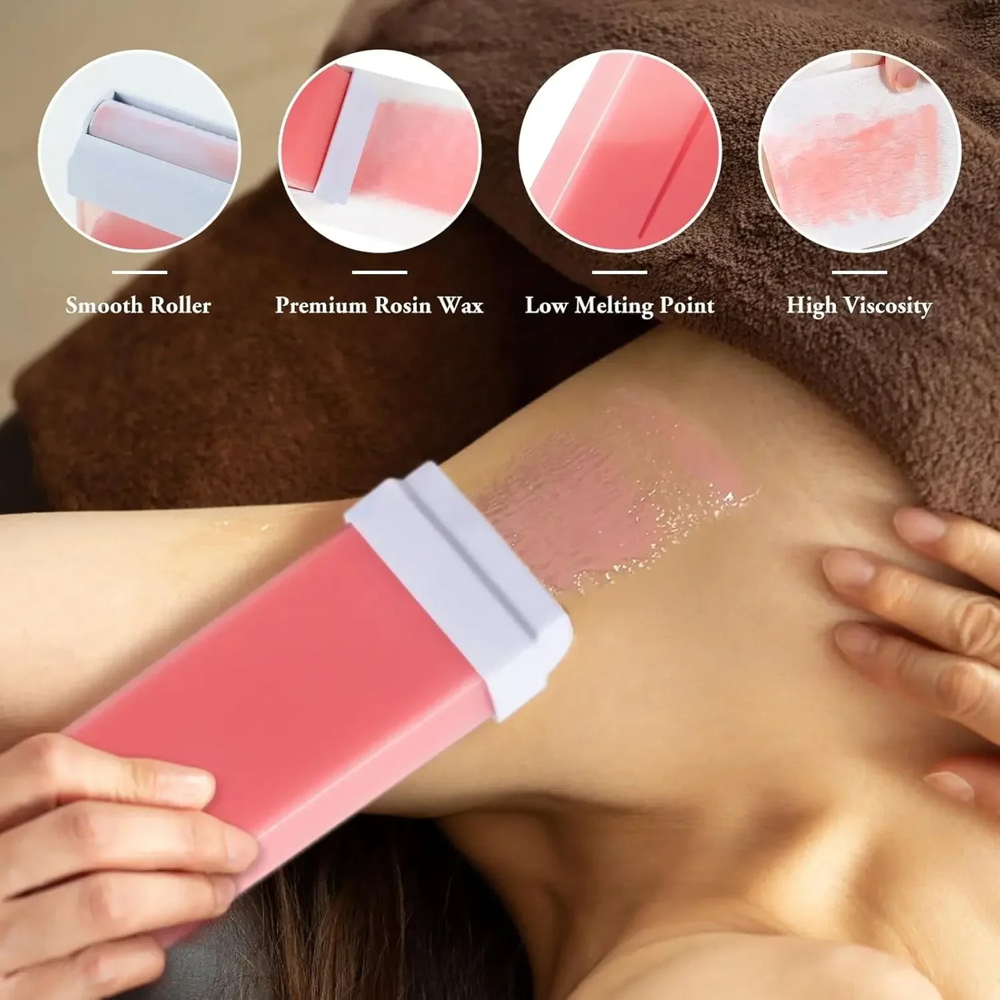 Aloe Rose Wax Cartridge Roller Refill for Painless Bikini Body Hair Removal