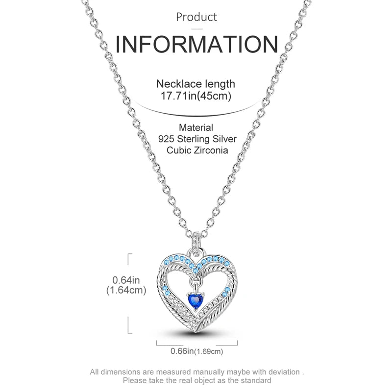 925 Sterling Silver Heart Chain Necklace for Women with Luxury Dog Paw Design Jewelry Gift KTN037