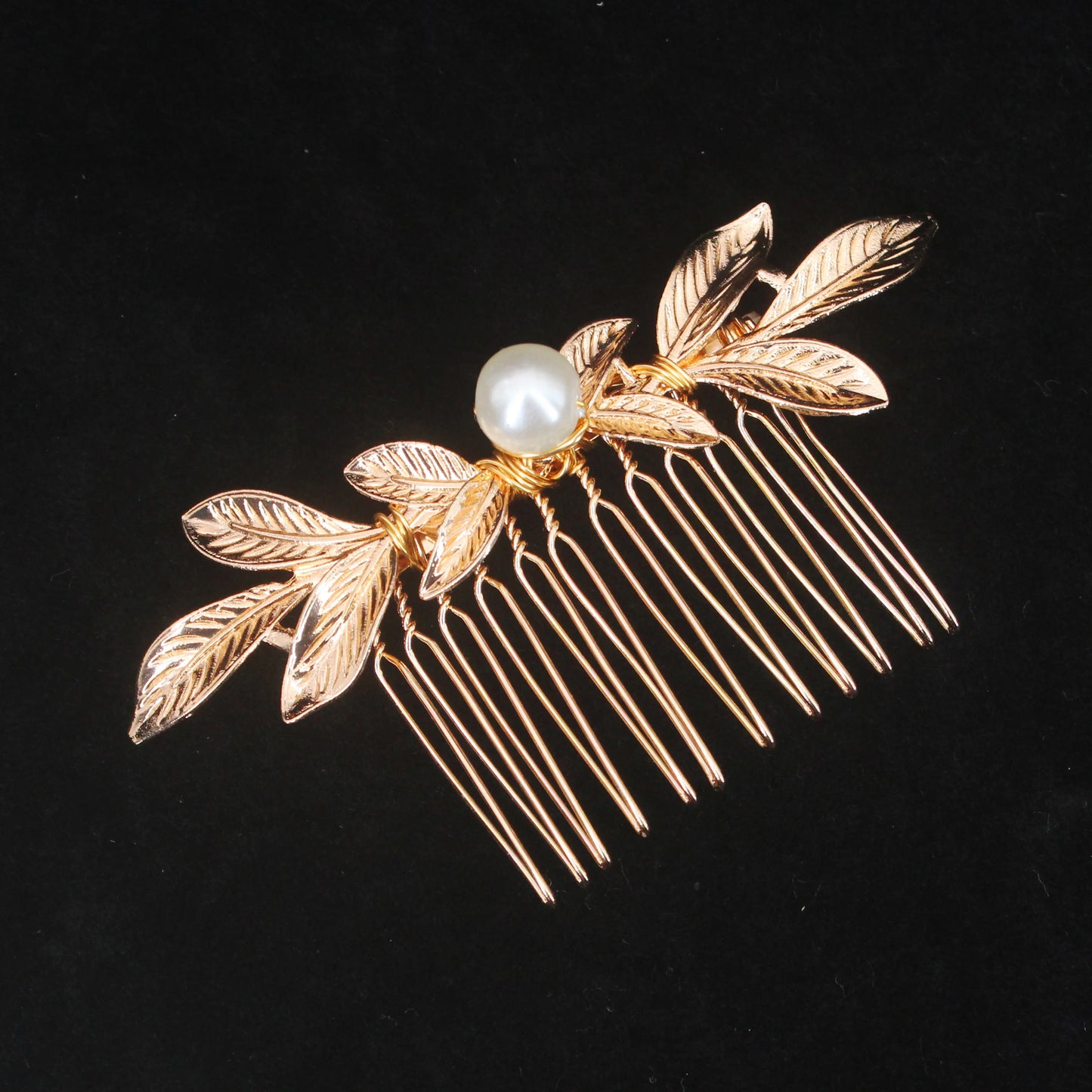 Bridal Crystal Hair Comb - Elegant Hair Clips & Pins for Brides Handmade Gold