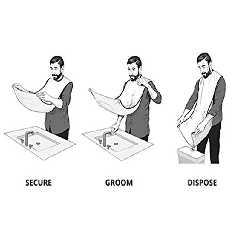 Male Shaving Apron Beard Catcher Cape Care Bib Clean Up Tool