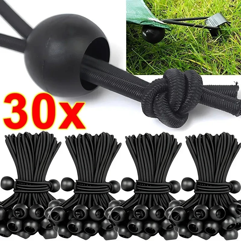 Heavy Duty Outdoor Elastic Bungee Cords Portable Tent Tie Down Rope for Shelter Cargo Canopy Tarpaulin Fixing
