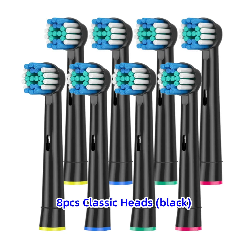 Toothbrush Replacement Heads Refill for Oral B Electric Toothbrush Pro1000 Pro 3000 Pro5000 Pro7000 Vitality Floss Action - 16 Pack 8 Classic (black)