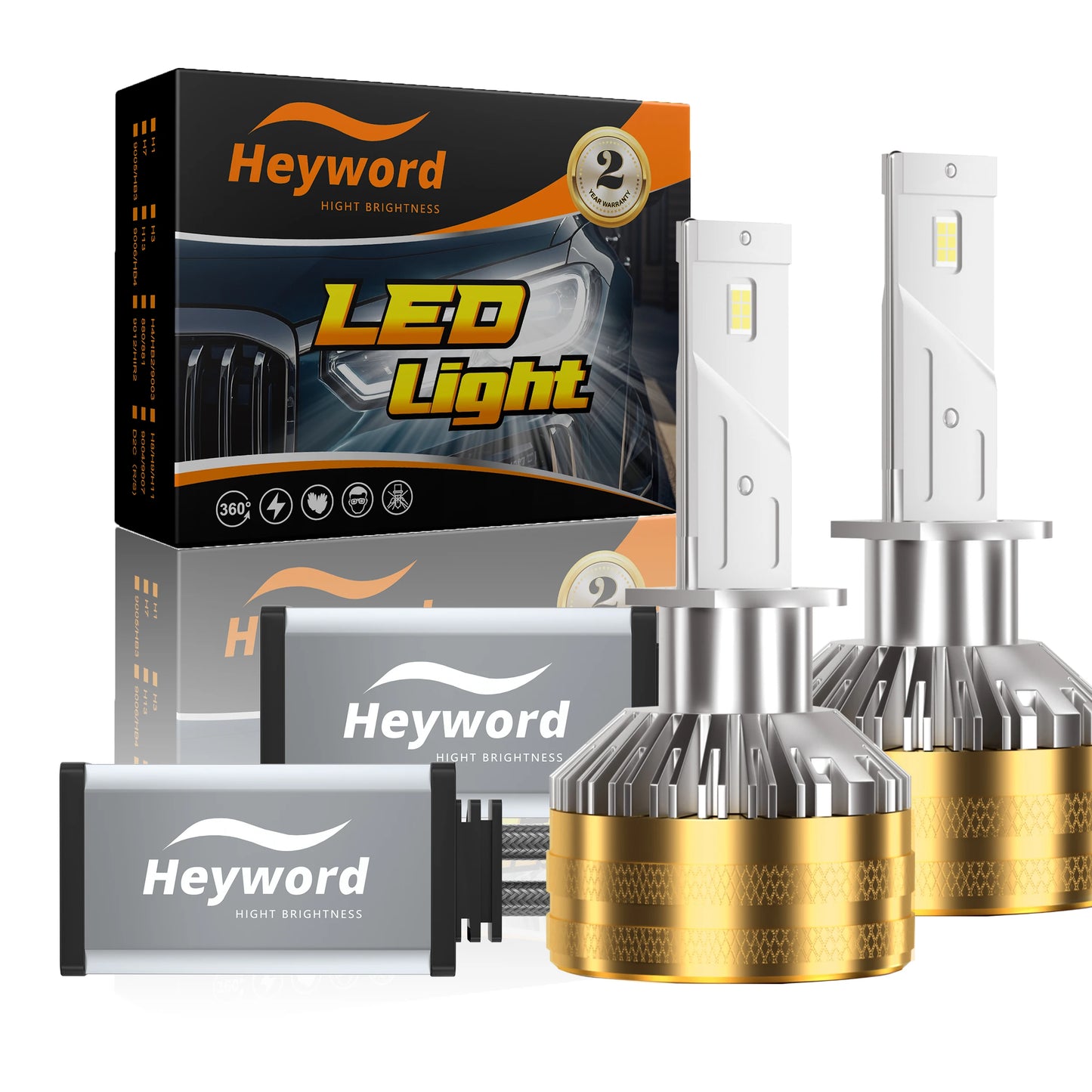 Heyword Truck LED Headlights 12V 24V H7 H4 H11 6000K