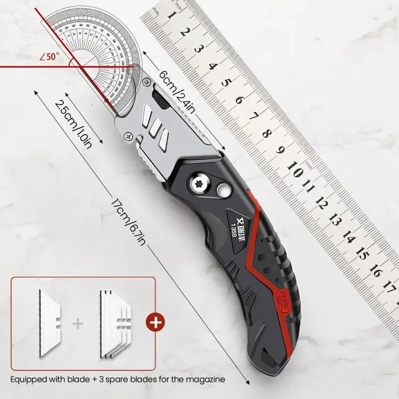 AIRAJ Multifunctional Utility Knife Heavy Duty 18mm Blade 1358 with blades