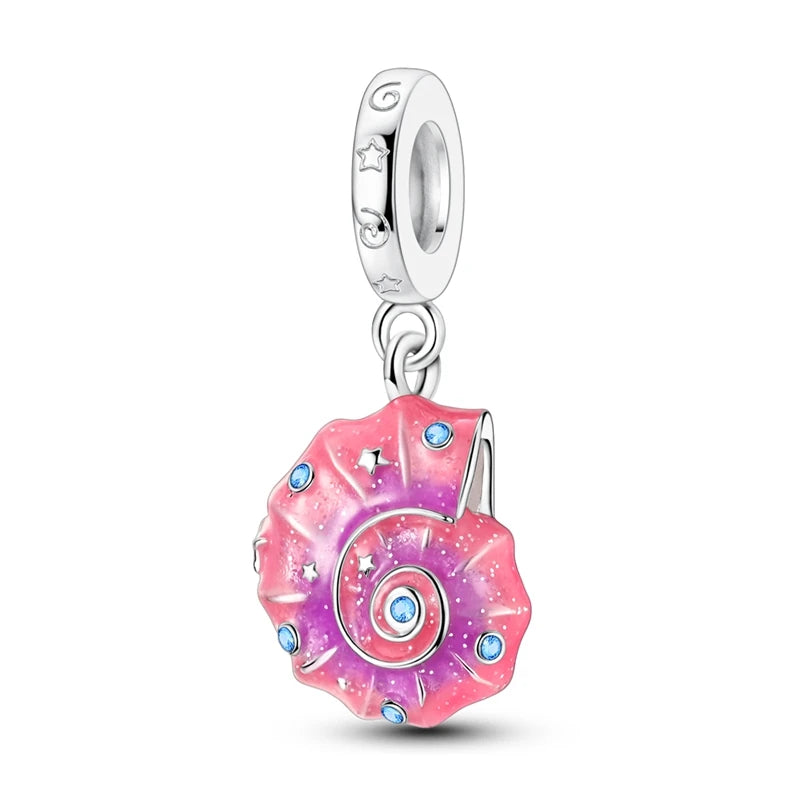 925 Sterling Silver Love Starry Sky Cat Paw Charms Beads