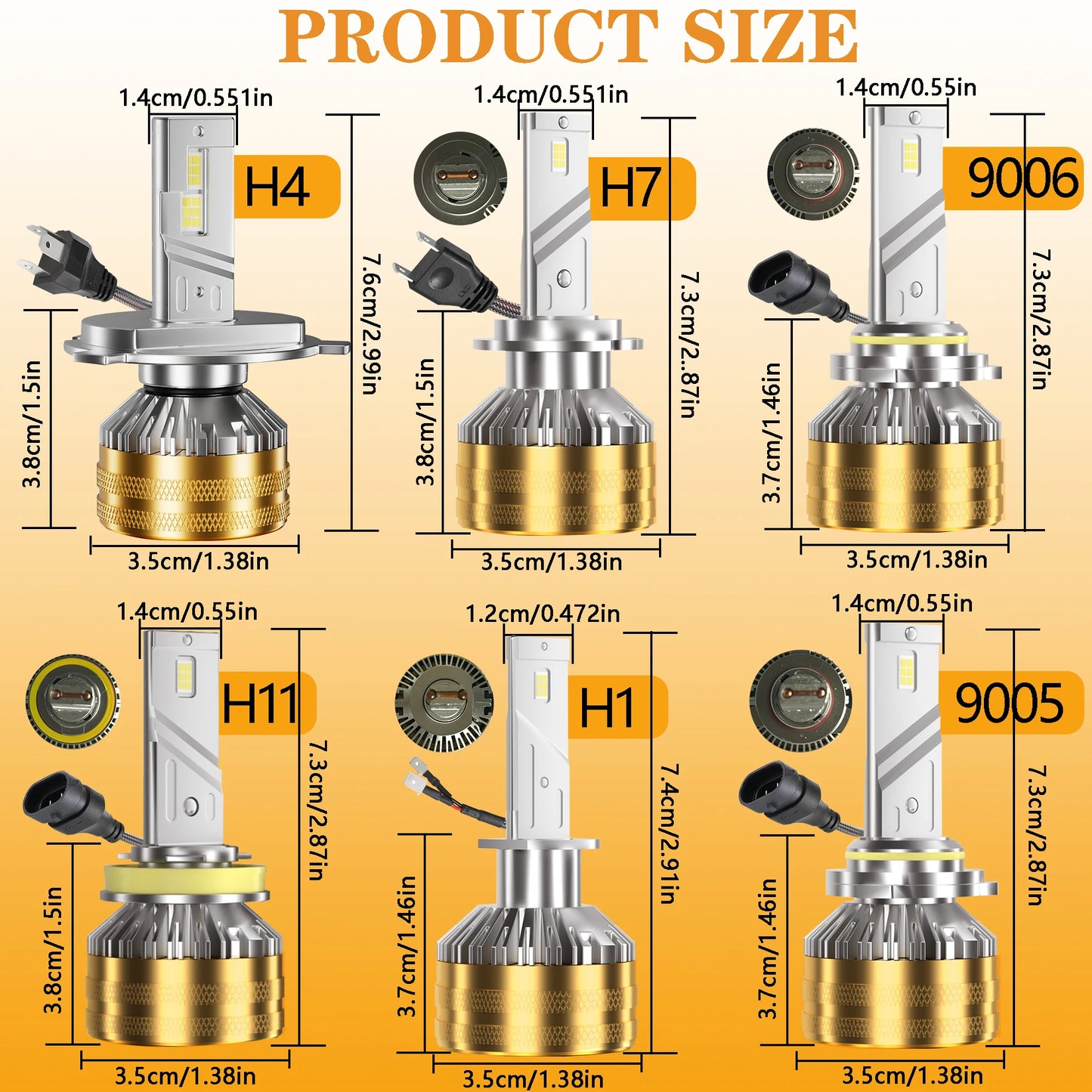 Heyword LED Truck Headlight Bulbs H7 H4 H11 12V 24V