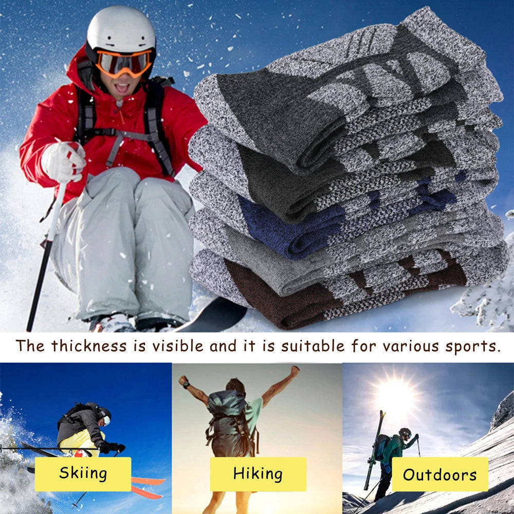 Thermal Thick Winter Hiking Socks Cotton Cushion Sole