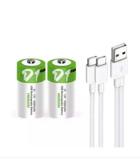 1# USB 1.5V Rechargeable D Size LR20 Li-ion Battery with Type-C Cable D1 2B 1 lines