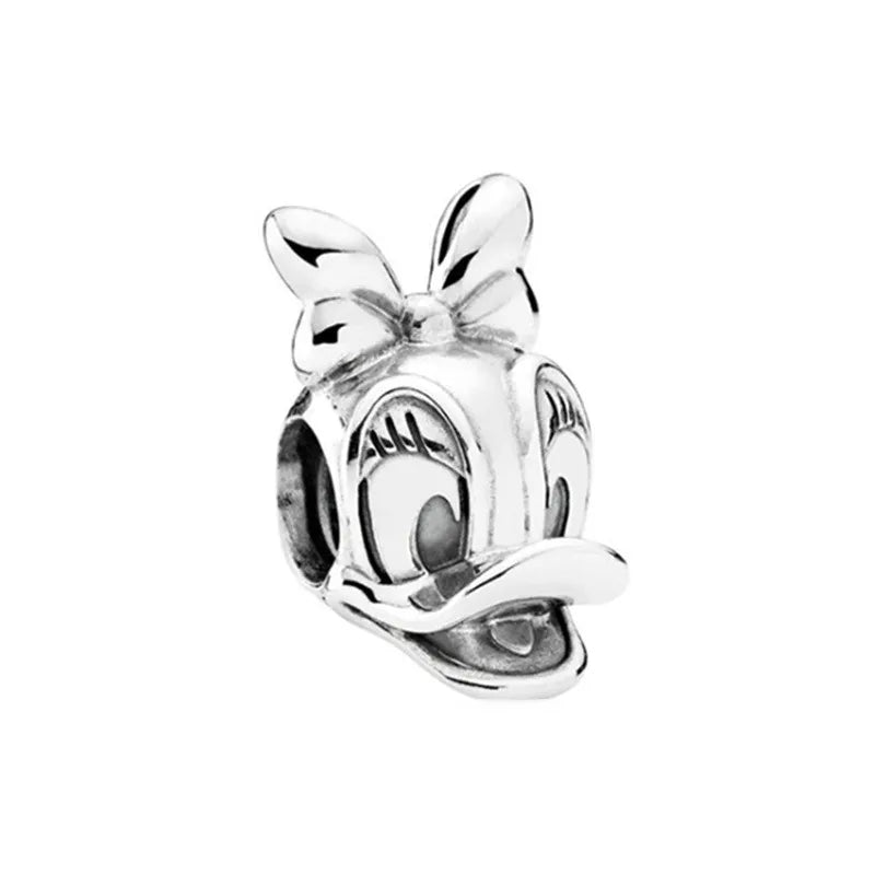 Exquisite 925 Silver Rabbit and Mouse Pendant Beads for DIY European Bracelets with Zircon Accents