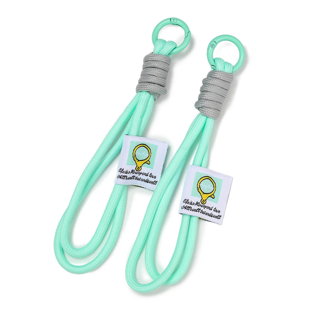 Iridescent Braid Rope Keychain Carabiner for Backpack and DIY Jewelry