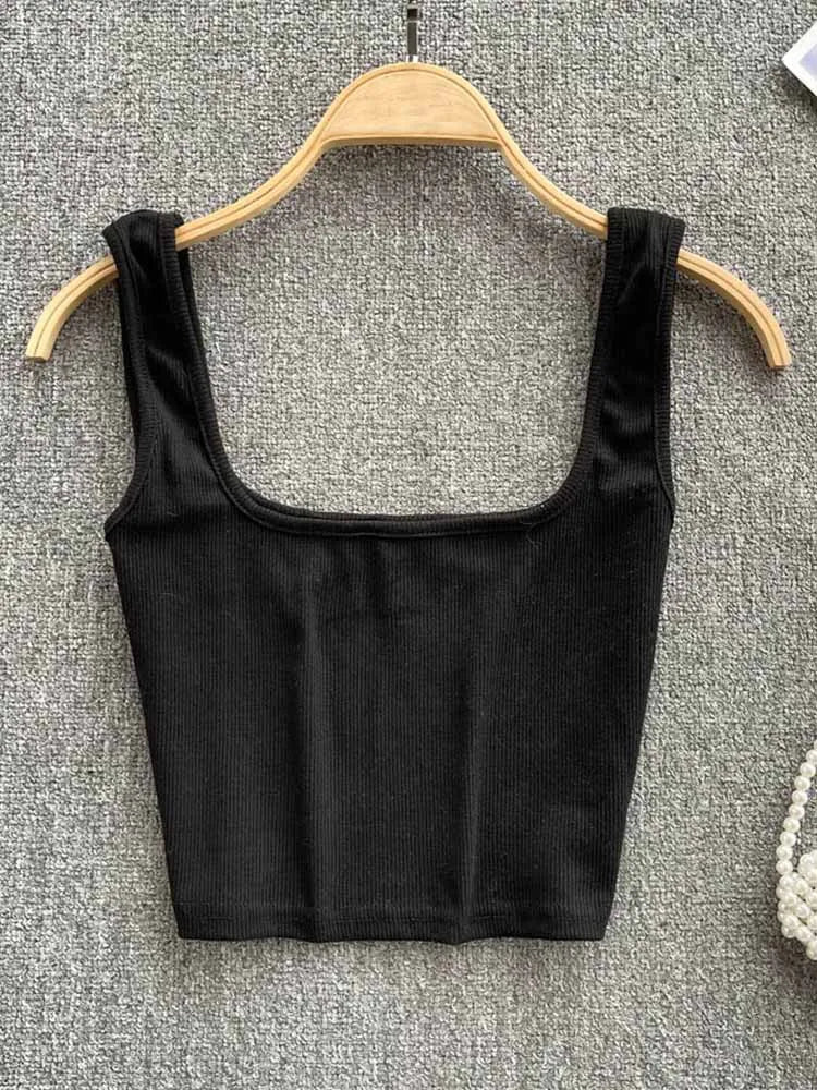 Women Backless Y2K Slim Fit Crop Tank Top Sleeveless