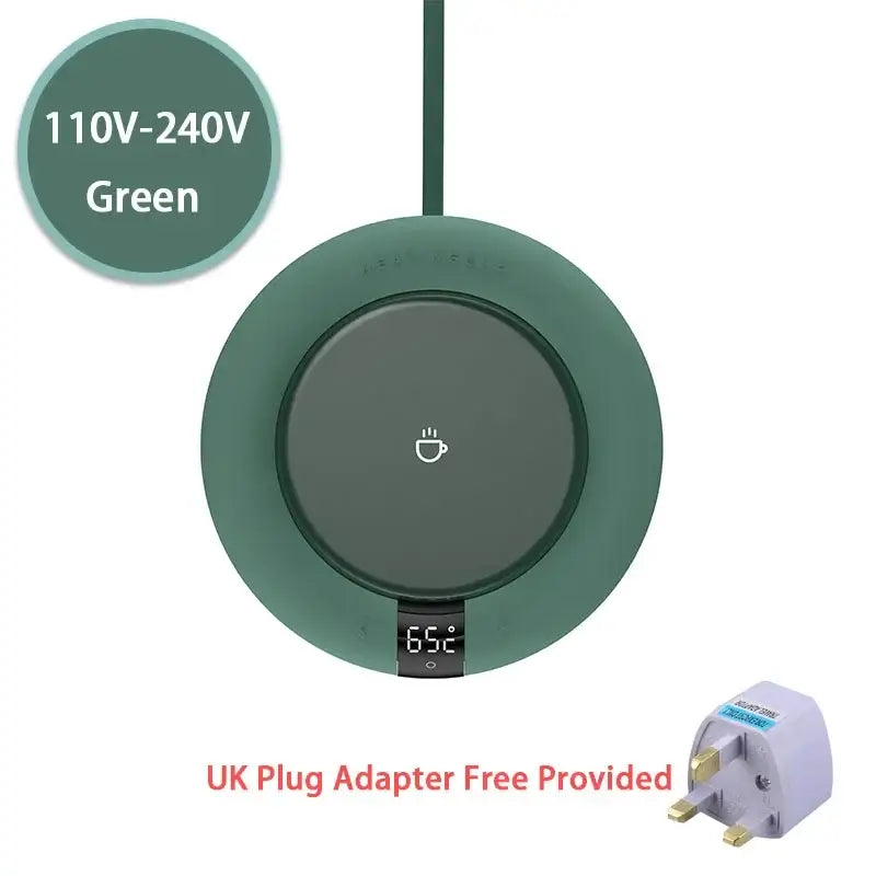 Smart Coffee Mug Warmer for Tea Milk Home Office Use Green-UK Adapter