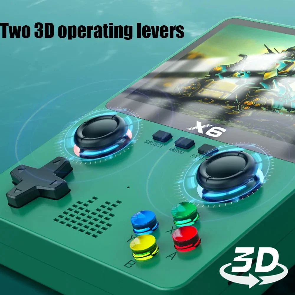 2023 X6 3.5 Inch IPS Handheld Game Console Dual Joystick 11 Simulators GBA Retro 10000 Games Kids Gift