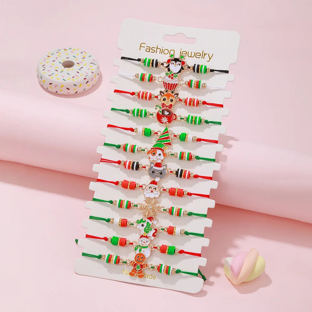 Festive Charm Christmas Bracelets Set for Girls and Kids