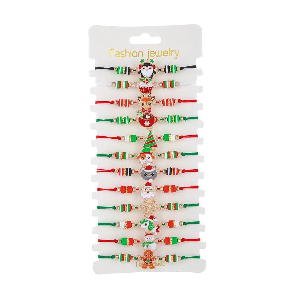 Festive Charm Christmas Bracelets Set for Girls and Kids