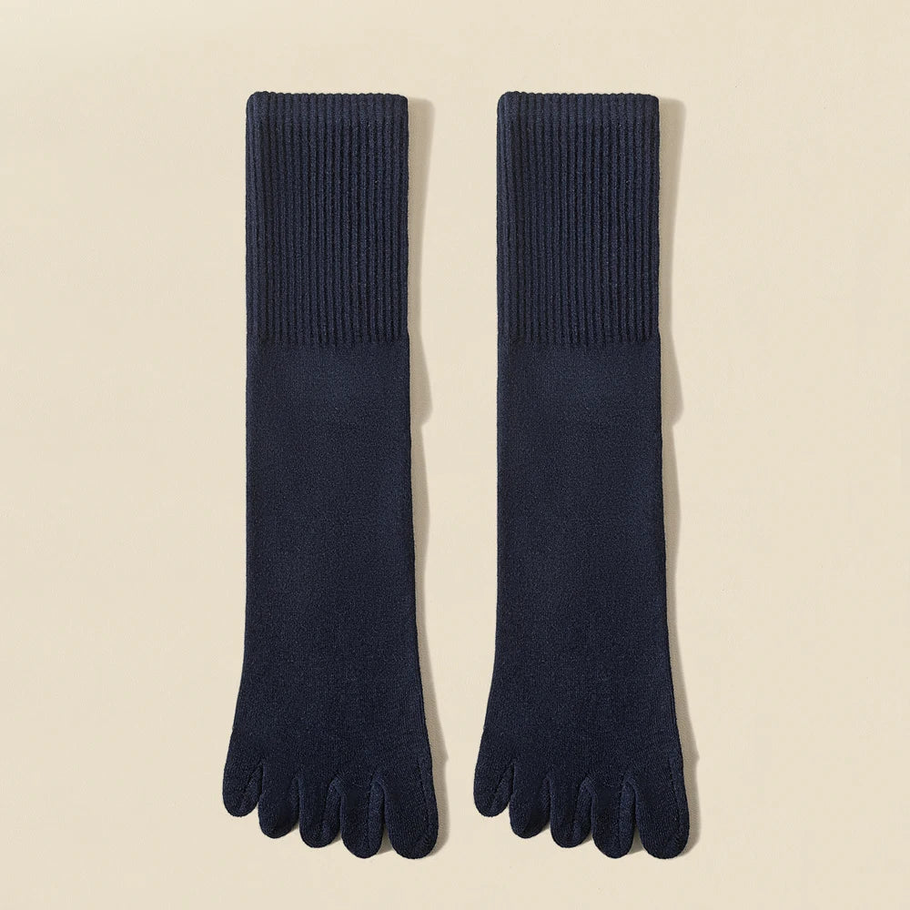 Mens Wool Five Finger Toe Socks Breathable Business