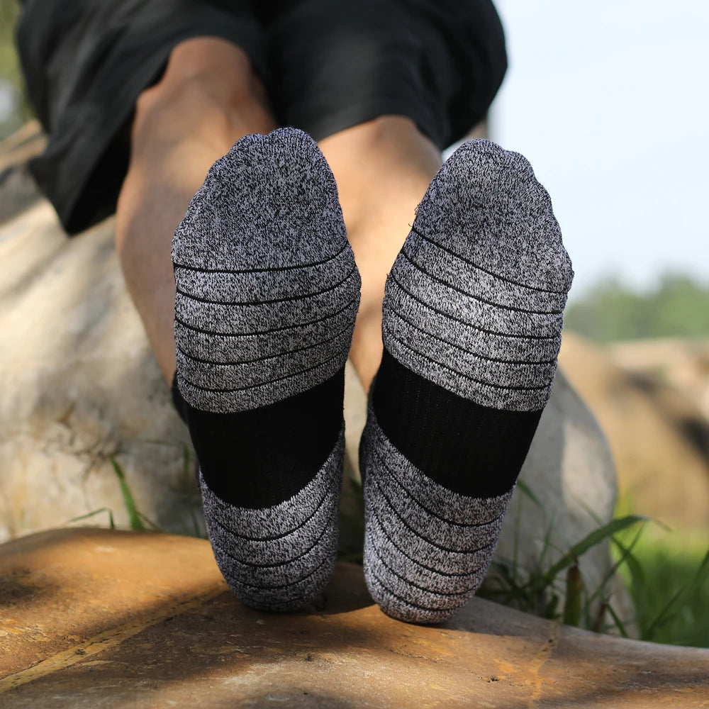 Thermal Terry Trekking Socks Men Non Slip Seamless Toe