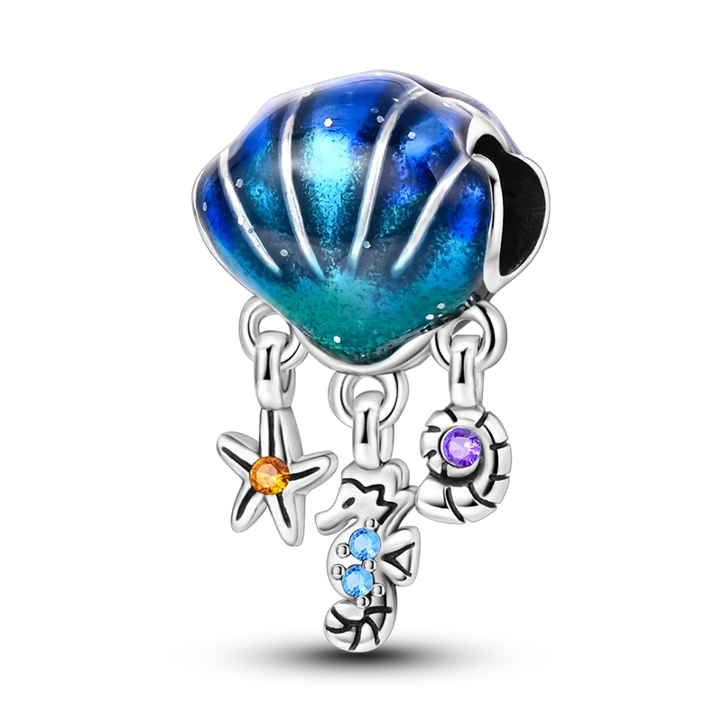 925 Sterling Silver Sea Turtle Dangle Charm For Bracelet