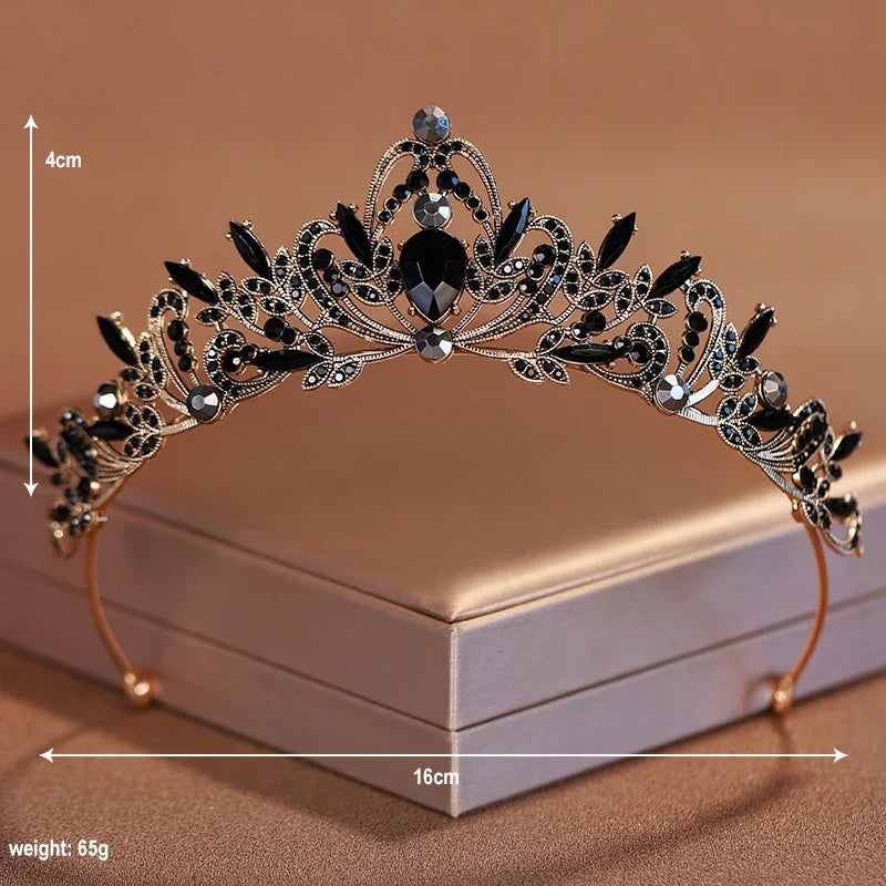 Elegant Gold Crystal Bridal Crown for Women - Trendy Wedding and Birthday Tiara