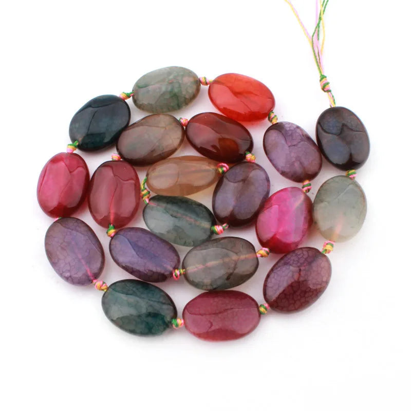 Natural Multicolor Cracked Agate Faceted Stone Beads for DIY Necklaces and Bracelets 15 Inches