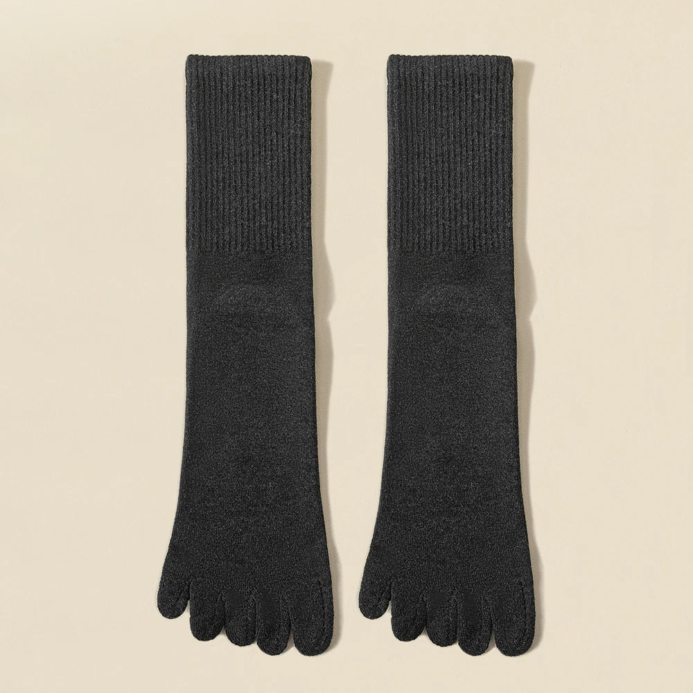 Mens Wool Five Finger Toe Socks Breathable Business