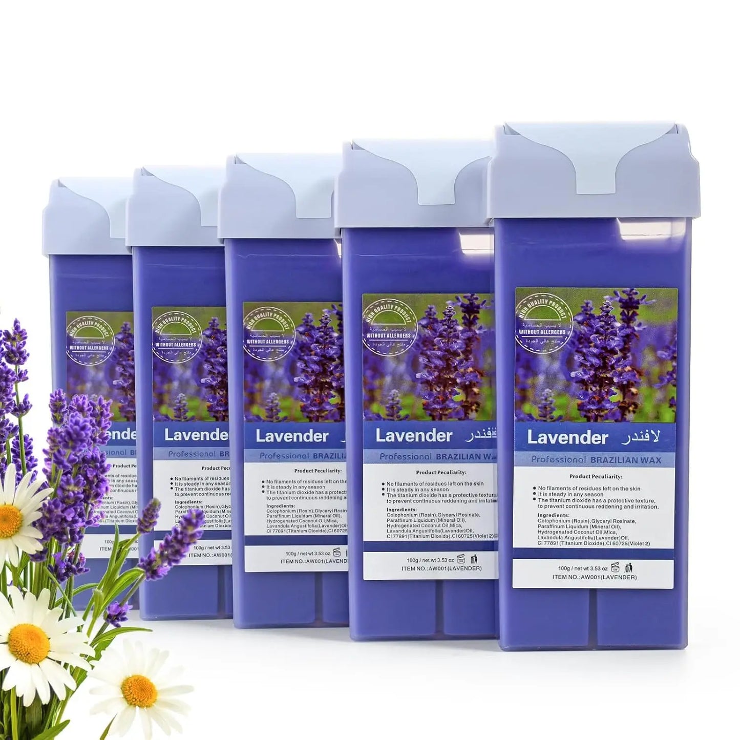 Lavender Hair Removal Wax Roller Refill Kit for Painless Leg and Underarm Care