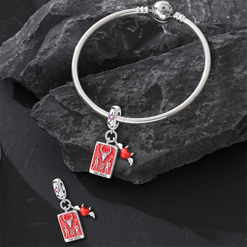 925 Sterling Silver Tarot Hourglass Bead Charm For Bracelet