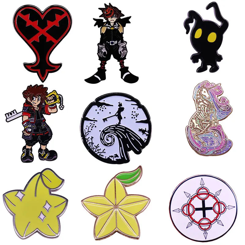 Disney Kingdom Hearts Animal Metal Lapel Pins for Backpacks and Fashion Accessories