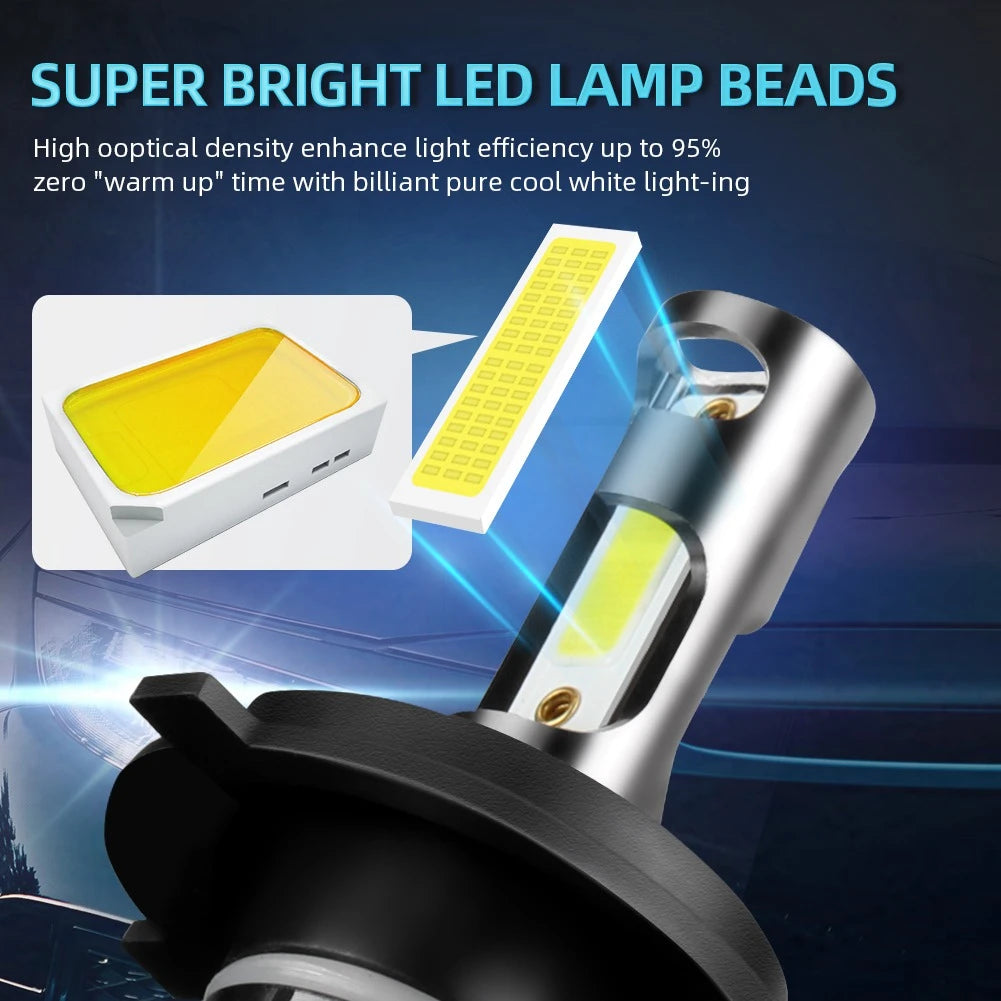 Ultra Bright 6500K LED Headlight Bulbs 25000lm 250W for All Car Models